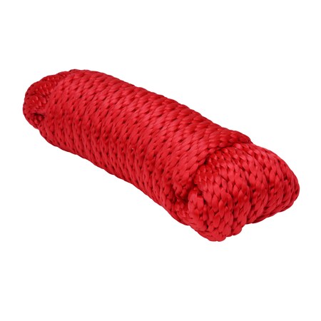 Extreme Max 3008.0112 Solid Braid MFP Utility Rope - 3/8 X 25', Red